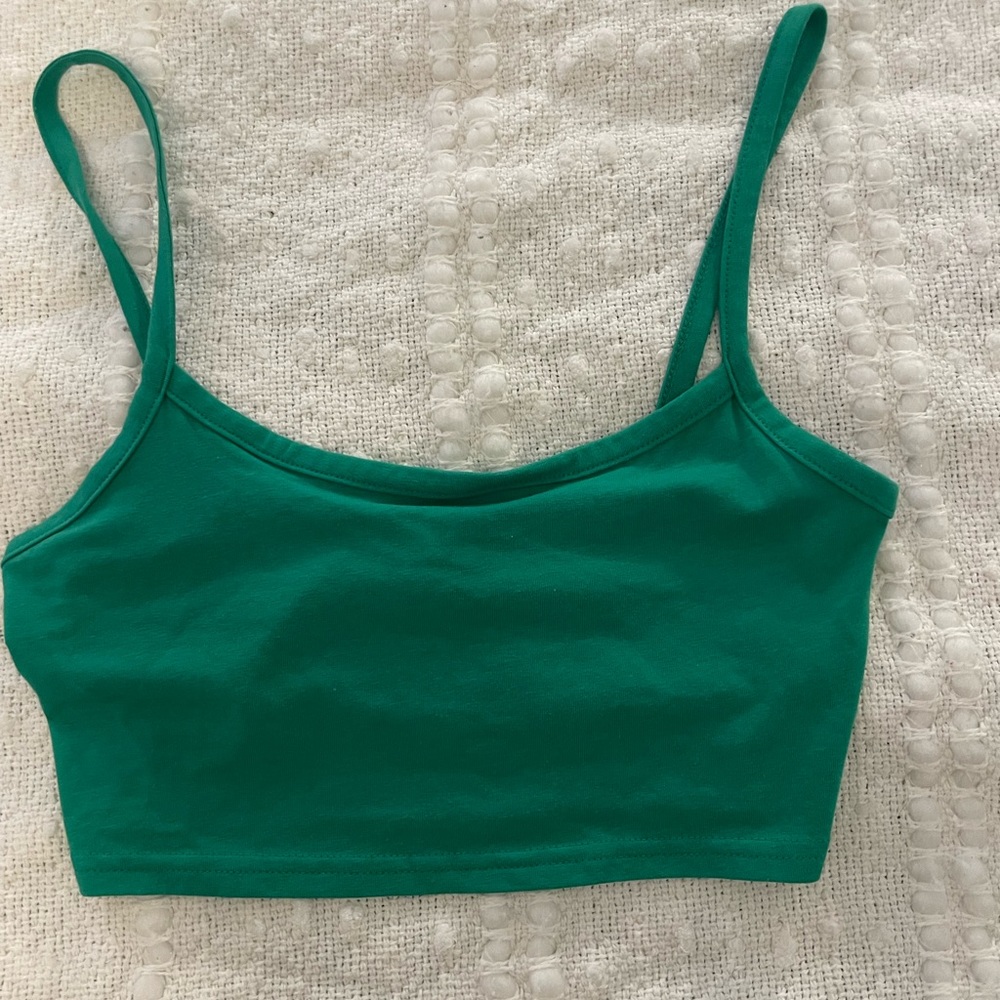 H&M green crop tank